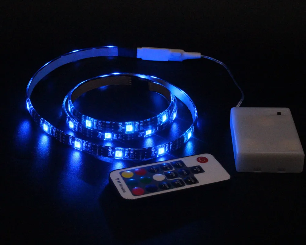 5 в Светодиодная лента на батарейках RGB Fita SMD 5050 RF пульт дистанционного управления Водонепроницаемая светодиодная лента Tira e лента светильник на батарейках