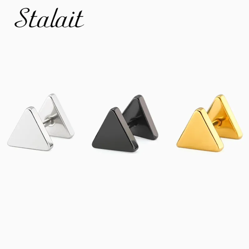 

Fashion Simple Exquisite Triangle Double-sided Stud Earrings Titanium Steel Stainless Steel Hypoallergenic Earrings