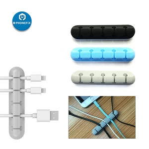 Органайзер для USB-кабеля PHONEFIX, силиконовые гибкие зажимы для управления кабелем, держатель кабеля для мыши, наушников, наушников