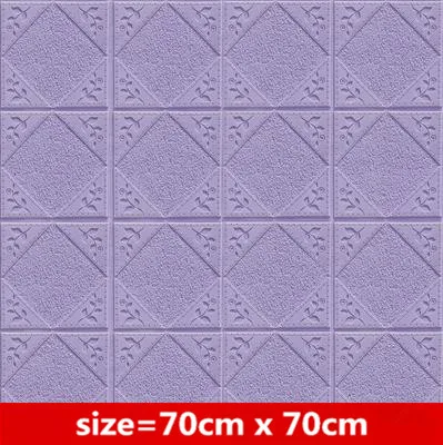 Purple 70cm x 70cm 3d настенные наклейки для гостиной, спальни, стены, юбки, кирпичные обои, настенная плитка с фоном, водонепроницаемые самоклеящиеся обои - Цвет: Purple 70cm x 70cm
