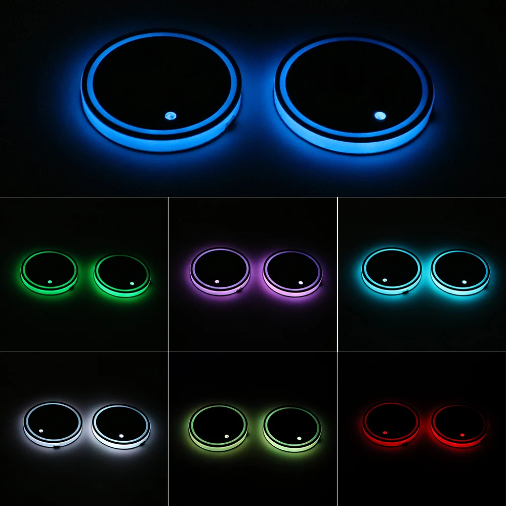 FORAUTO 2 шт. атмосферу Pad автомобильный подстаканник нижней панелью Светильник