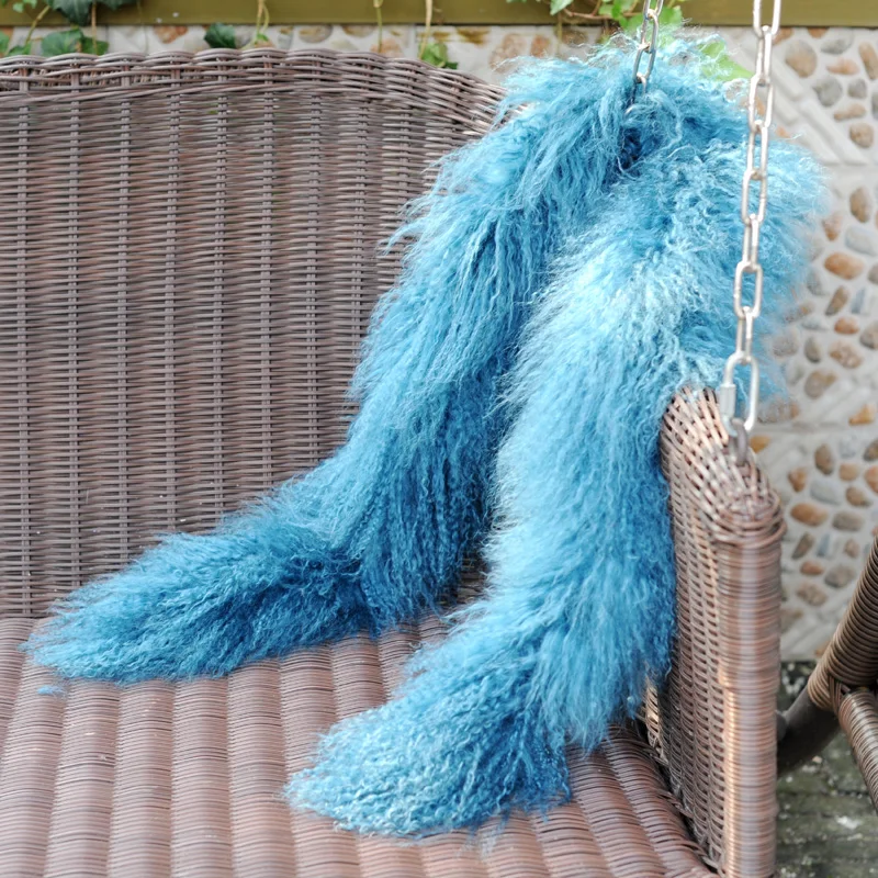 130 см Европейский модный женский шарф из натурального тибетского овечьего меха