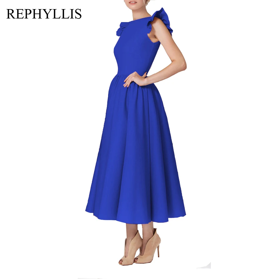 REPHYLLIS женское модное винтажное платье с круглым вырезом и оборками без рукавов