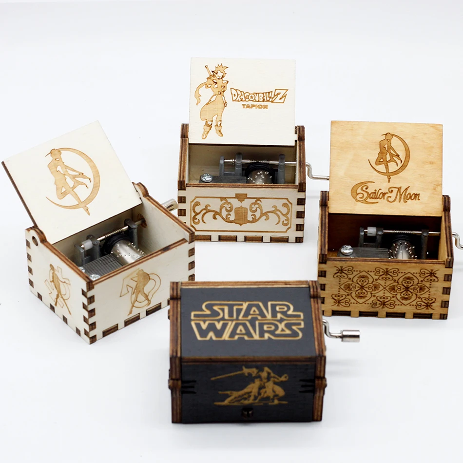 Деревянный Сейлор Мун Звездные войны музыкальная шкатулка игра трона