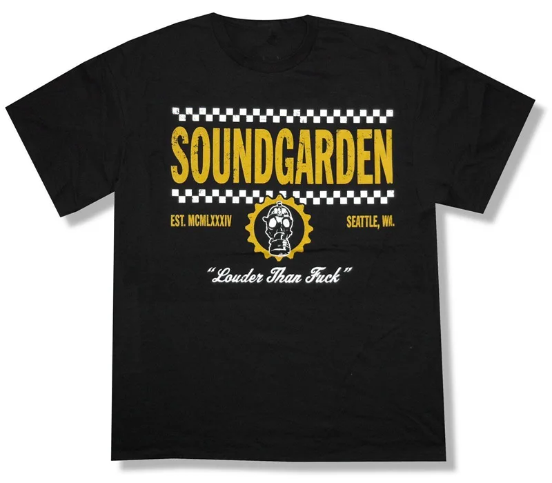 Рубашка дизайнер короткий рукав модные Soundgarden шашки весенний Тур экипажа