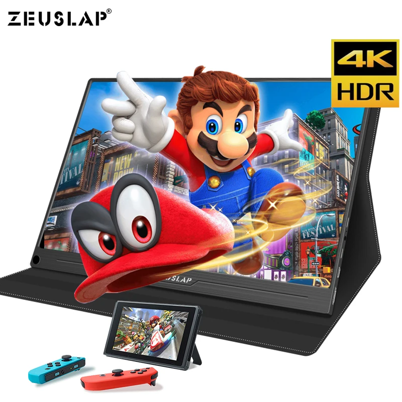 Переносной монитор 13,3-дюймовый 4K+HDR NTSC 72% IPS Screen TYPE-C HDMI для игр на Xbox One PS4 Switch.