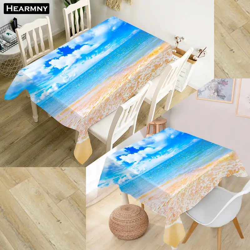

New Custom blue sky Tablecloth decoration Oxford waterproof anti-scalding oil-proof coffee table cover More size