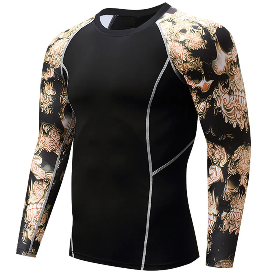 

MMA Rashguard T-shirt For Men Breathable Long Sleeve Boxing Jerseys Muay Thai Fitness Sport Running Tee Bjj Printing Tiger Tops