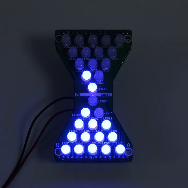 5 в постоянного тока синий светодиодный набор электронных песочных часов DIY Регулируемая скорость забавные электронные DIY наборы светодиодный двухслойный печатной платы