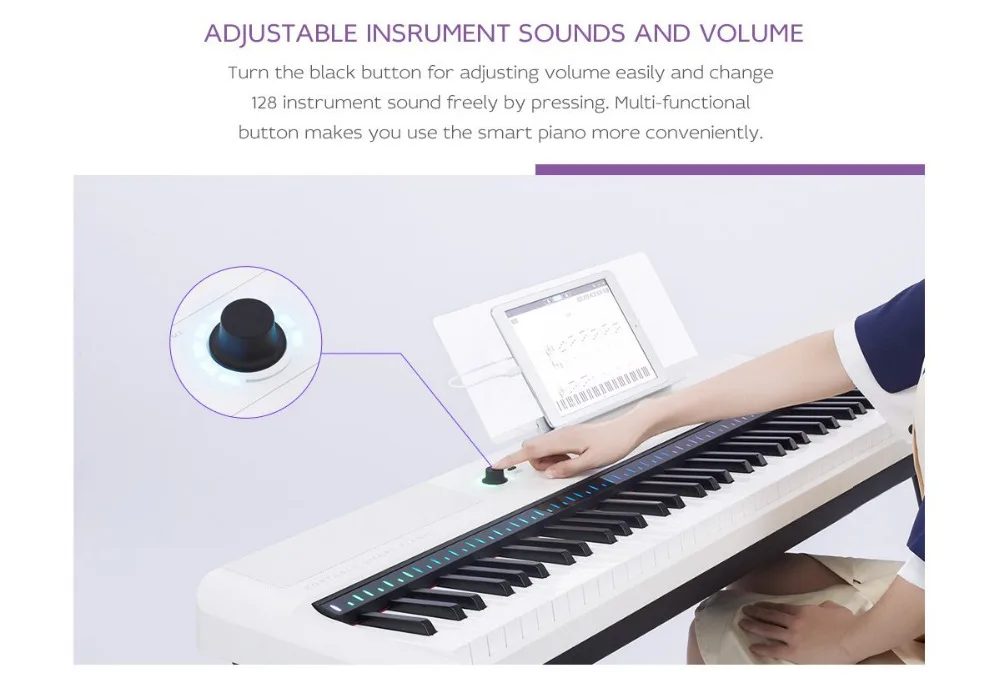 88-KEY портативный светильник-клавиатура взвешенные клавиши электронная MIDI-клавиатура
