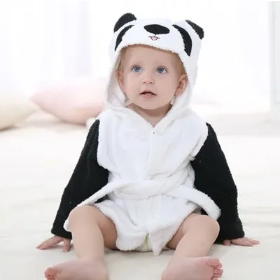 Animal cartoon baby bathrobe with hat/Racoon Hood kids beach towels/Infant Wraps