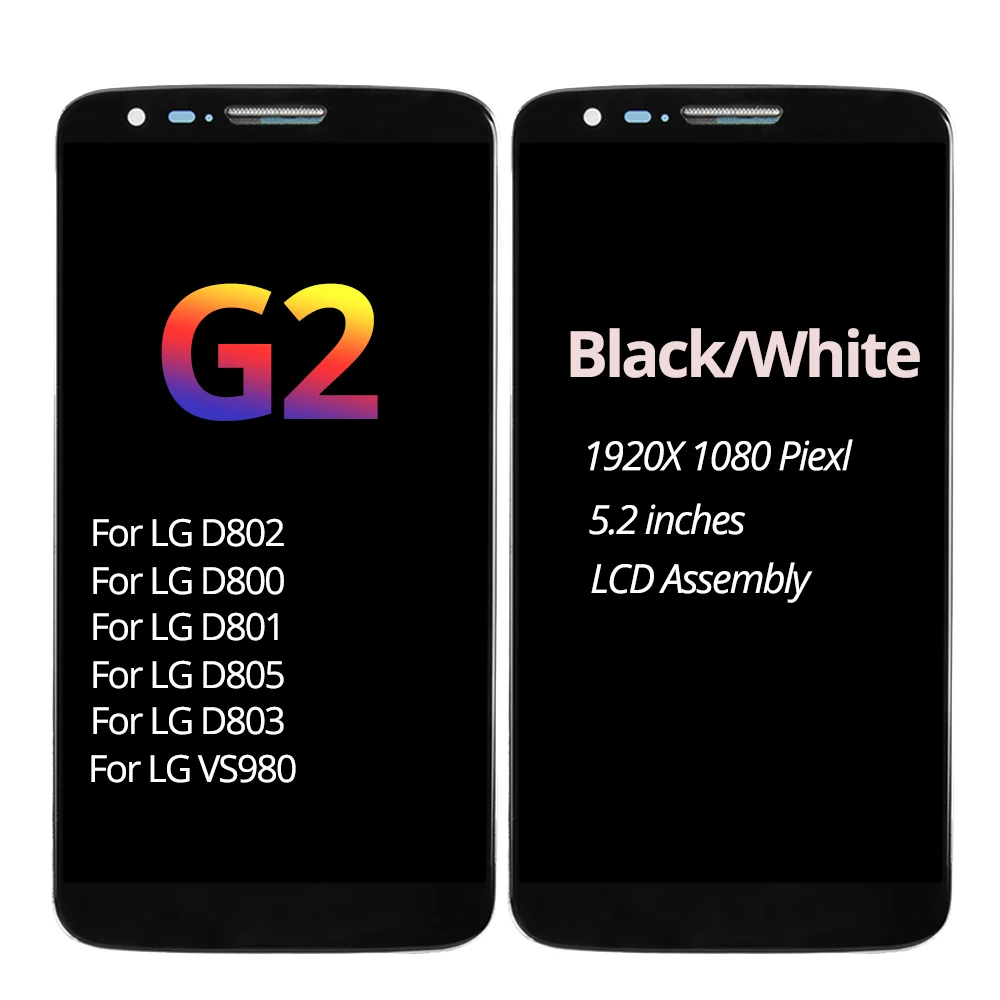 ЖК-дисплей 5 2 дюйма IPS D802 для LG G2 сменный сенсорный экран с цифровым