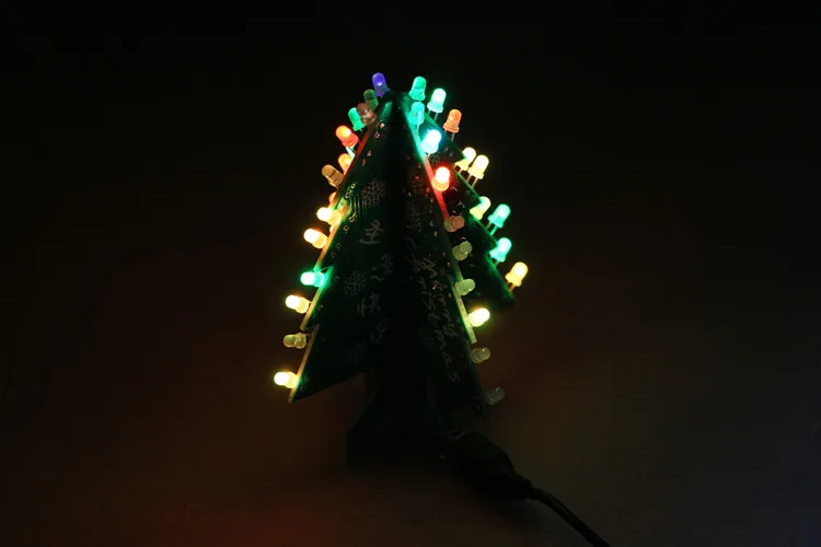 Рождественские елки светодиодные diy набор красочные Блики Музыка светодиодные электронные DIY обучение Сварка Монтажные Части