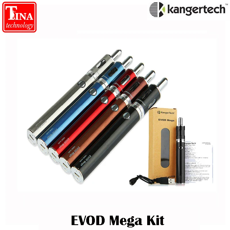Оригинальный kangertech Evod Mega комплект 2 5 мл и 1900 мАч батарея с Micro USB кабель Мега