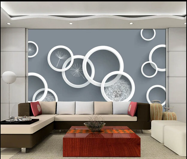 Пользовательские 3D фрески современный свежий круглый Одуванчик гостиная диван