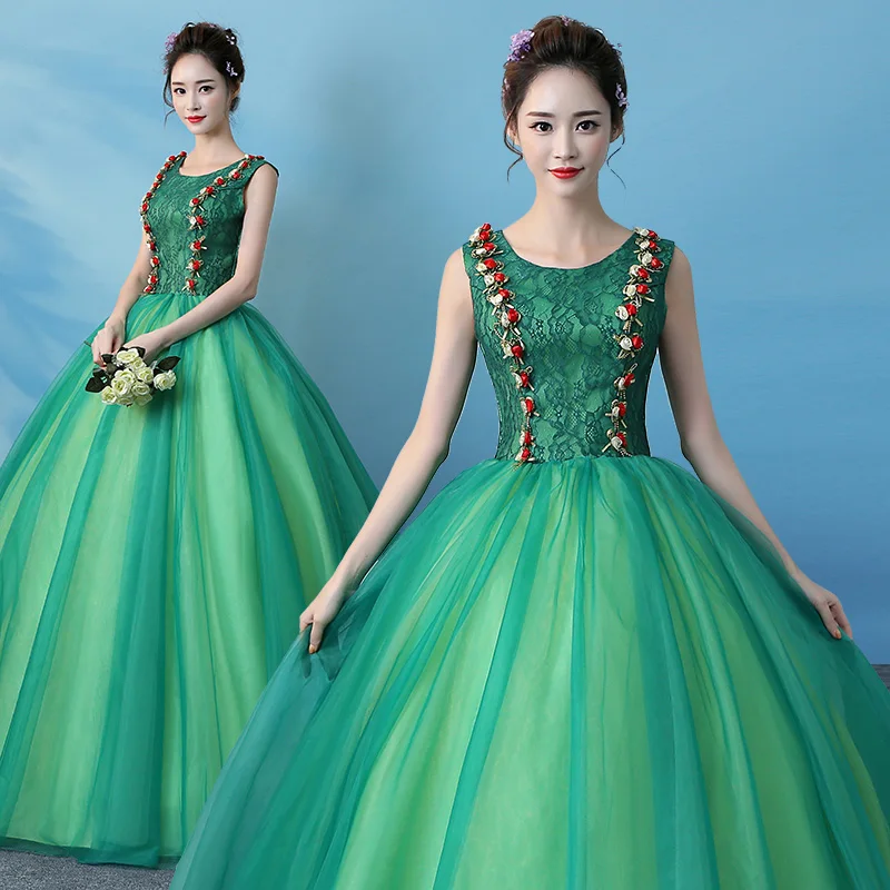 Бесплатная доставка зеленое кружевное бальное платье средневековое костюм