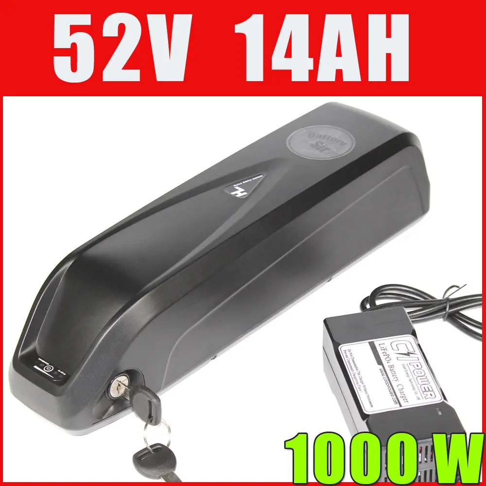 

Sanyo 52V Electric Bike down tube battery 750W 1000W 52V 14Ah lithium ion battery high power with 30A powerful BMS
