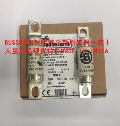 COOPER BUSSMANN 50FE 50A 690V 63FE 63A 63ET 80FE 80A 80ET 100FEA 100A 100FE 56ET 56A BS88: 4 предохранитель 500V 700V высокая отключающая способность Сделано в Индии