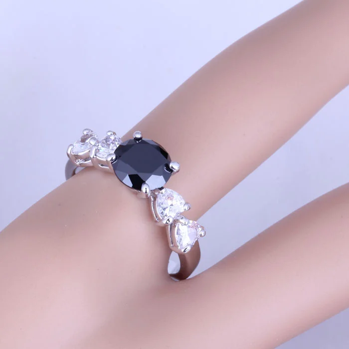 Любовный монолог модные ювелирные изделия черный имитация Оникс &amp Белый фианит