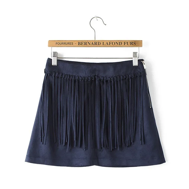 Женский весенний комплект из свитшота и юбки темно-синий пуловер искусственной