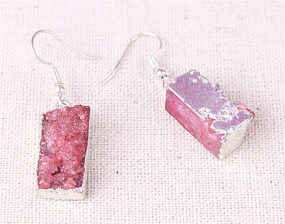 Ювелирные изделия для ушей Геометрические Квадратные Серьги Agates Cluster женские