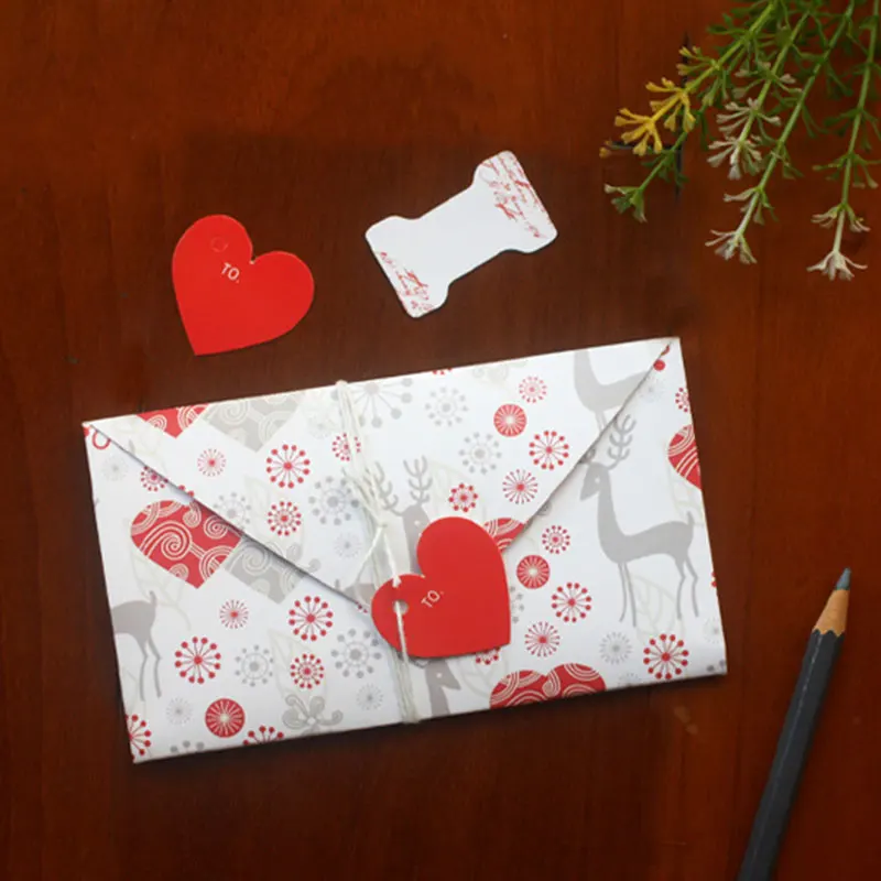 2 шт. в форме сердца конверт пригласительное сообщение открытка на Рождество день