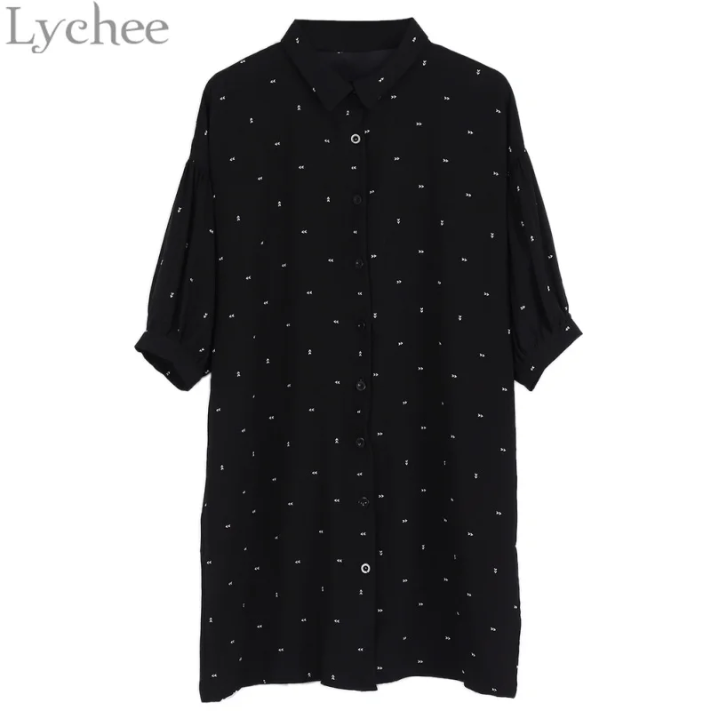 Женское шифоновое мини-платье Lychee винтажное повседневное Свободное платье с