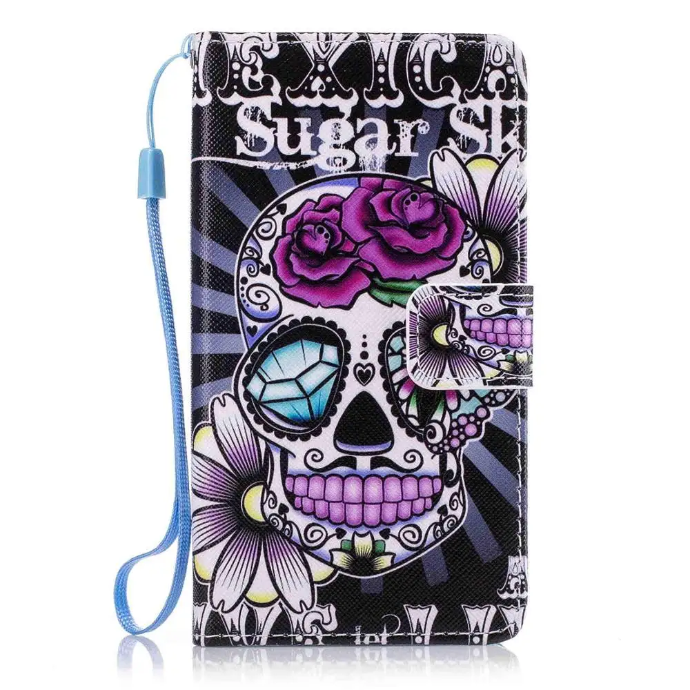 Rose Skull Модный кожаный чехол-бумажник с откидной крышкой для Wiko Lenny4 Lenny3 Lenny2 Lenny 4 3 2 4G LTE розовый защитный чехол для телефона - Цвет: Rose Skull
