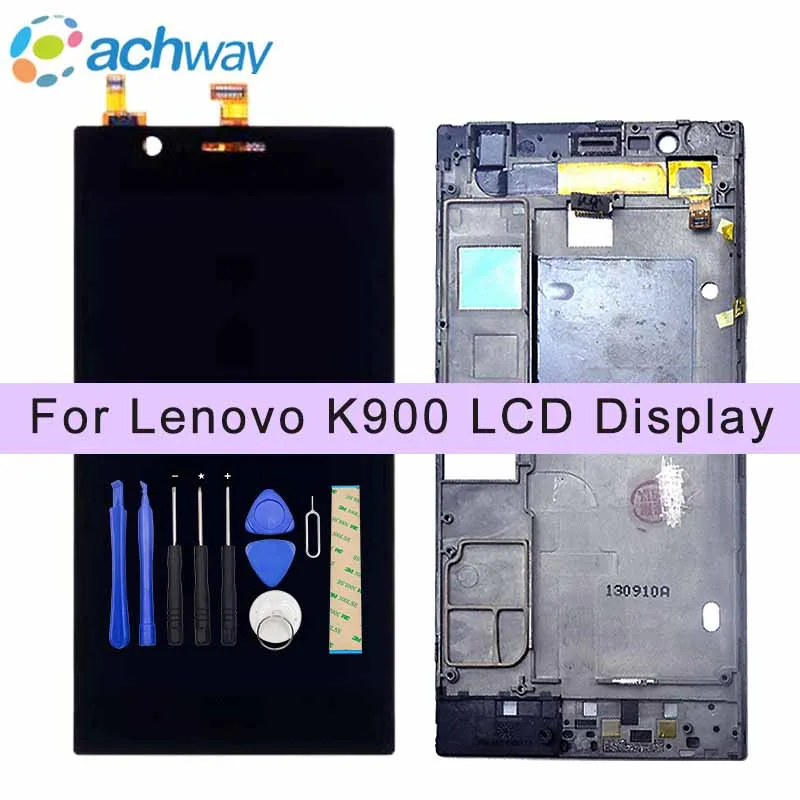 ЖК дисплей для Lenovo K900 5 дюйма дигитайзер сенсорного экрана в сборе с рамкой