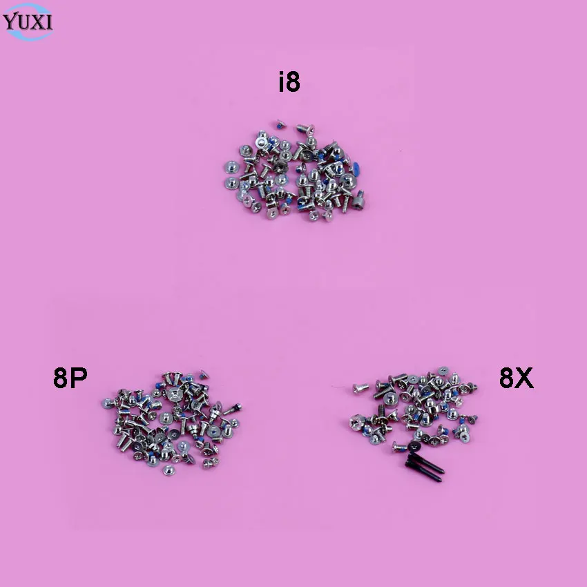 YuXi полные наборы винтов с 5-звездочным винтом для iPhone 8 P/8 Plus 8X запасные части. |