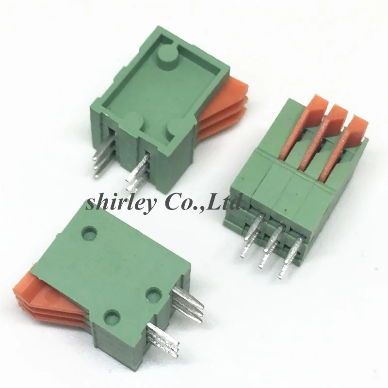 

Free shiiping 100pcs KF141V 150V 2A 2.54mm Pitch 3P Spring Terminal Block for PCB 3pin Mounting