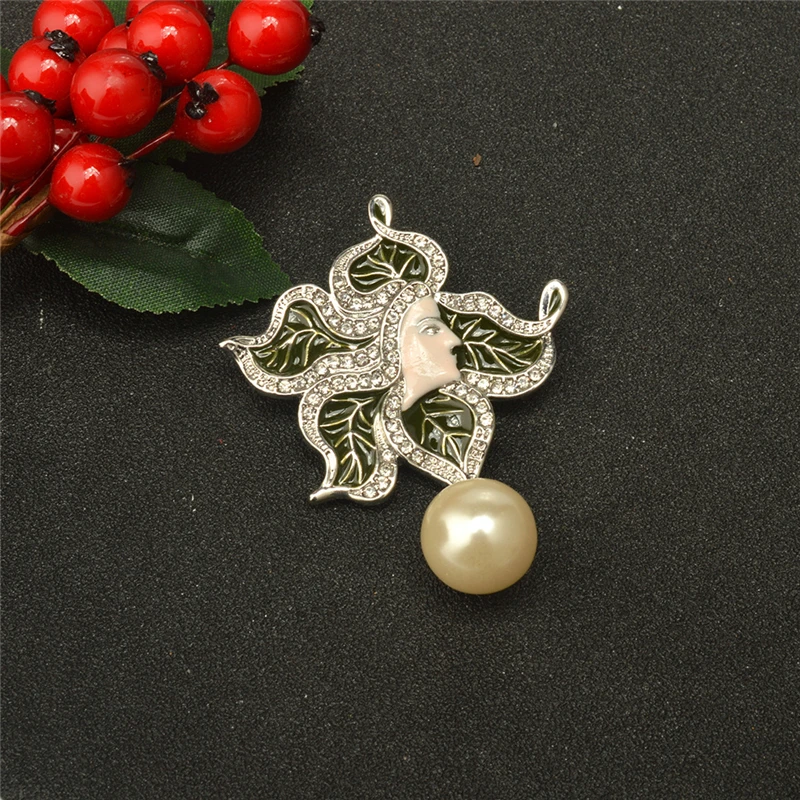 Новинка 2019 булавка Стразы и броши жемчужная подвеска в виде цветка броша