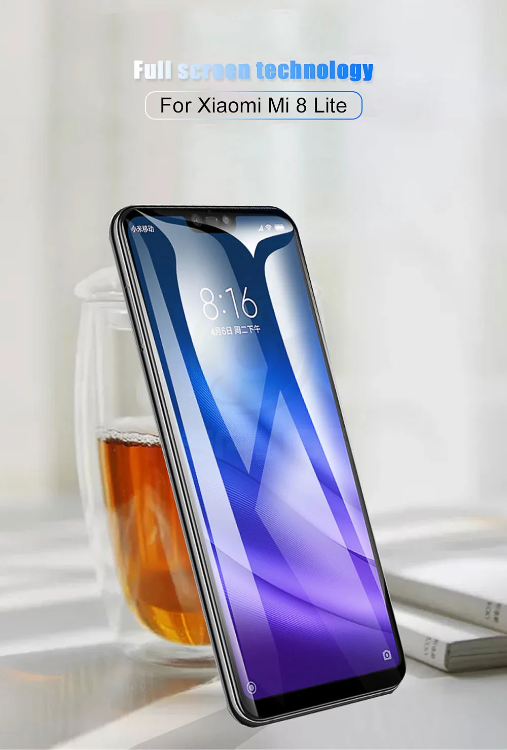 Keajor закаленное стекло для Xiaomi Mi 8 lite glass Flim 9H 5D Анти-Царапины Полное покрытие экрана Защитная пленка для Xiaomi Mi 8 lite