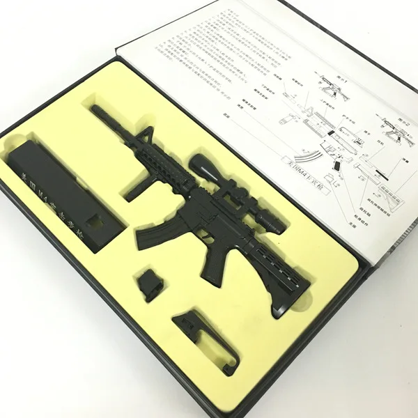 1:3 металлический реквизит в виде пистолета USA M4 Carbine телескоп Ver. Игрушечный стрелковый пистолет Модель игрушечных пистолетов металл черный