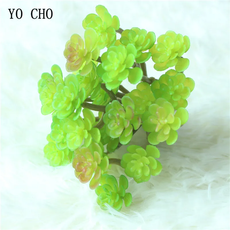 YO CHO 1PC 24 Head High Quality Artificial Lotus Succulent Plants DIY Real Touch Fake Flower For Home Mexican Party Decoration |