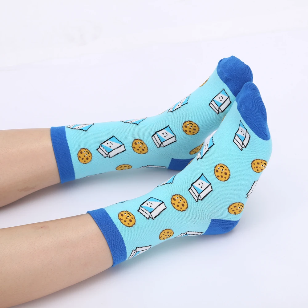 Женские хлопковые носки Modeager забавные короткие в Корейском стиле с принтом