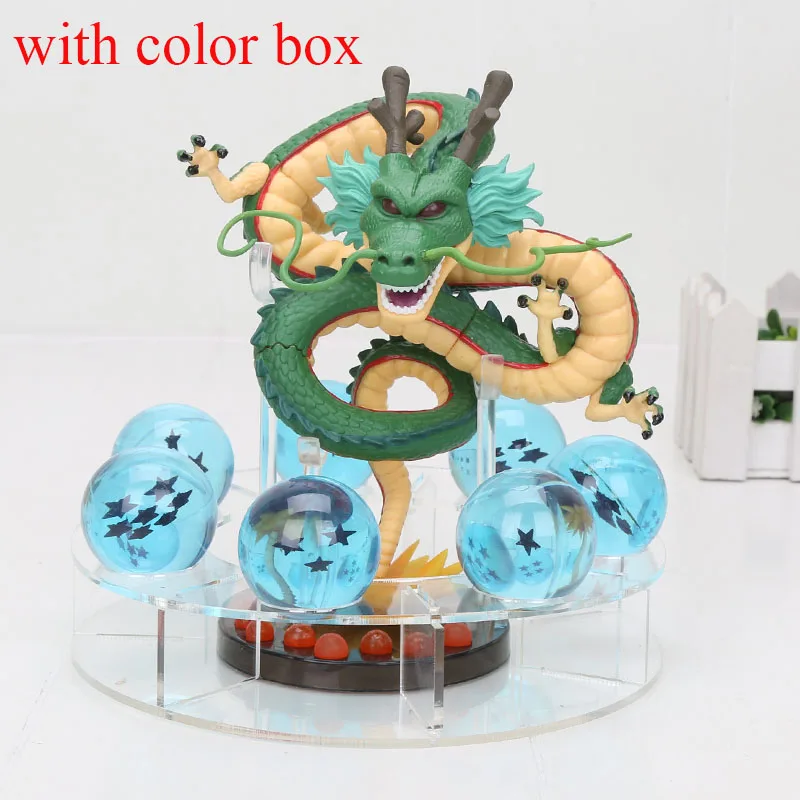 15 см Dragon Ball Z фигурки Shenron Dragonball Z Набор фигурок Esferas Del Dragon+ 7 штук 3,5 см Мячи+ полка фигурки DBZ - Цвет: green blue with box