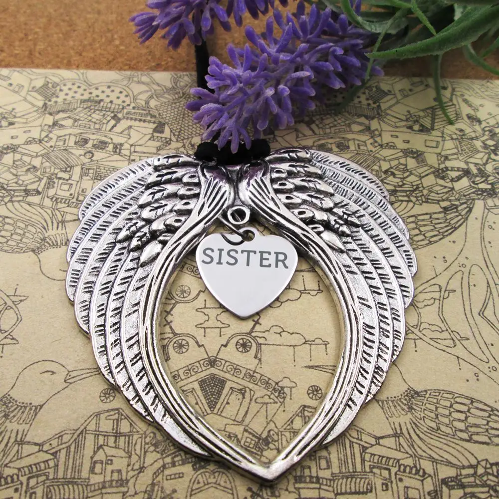 Сестра памятная сестра ангел подарок для сестры зеркала earview Рождественская елка