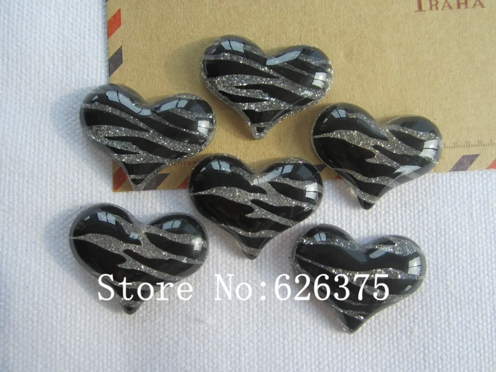 Рена! Милый черный леопардовый браслет из смолы в форме сердца для волос с бантом