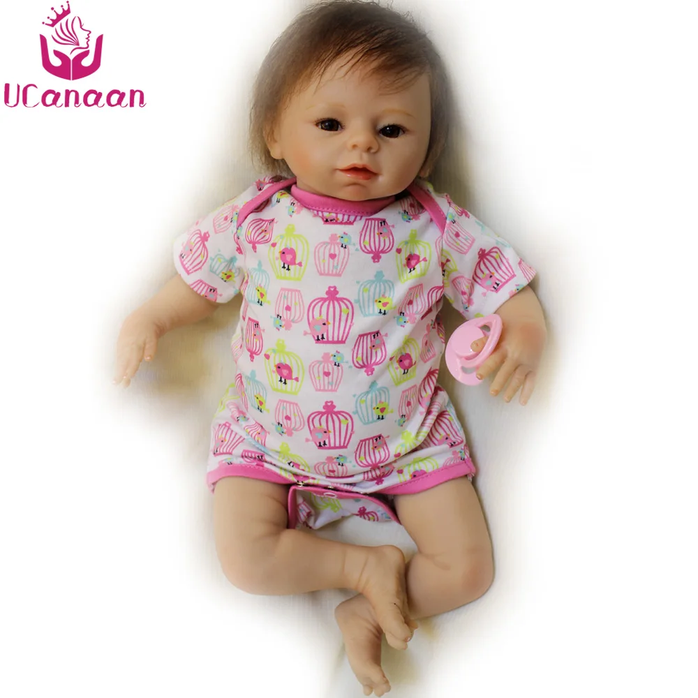 Ucanaan/45 см силикона Reborn Baby Куклы 18 дюймов Реалистичного Doll Рождественский подарок