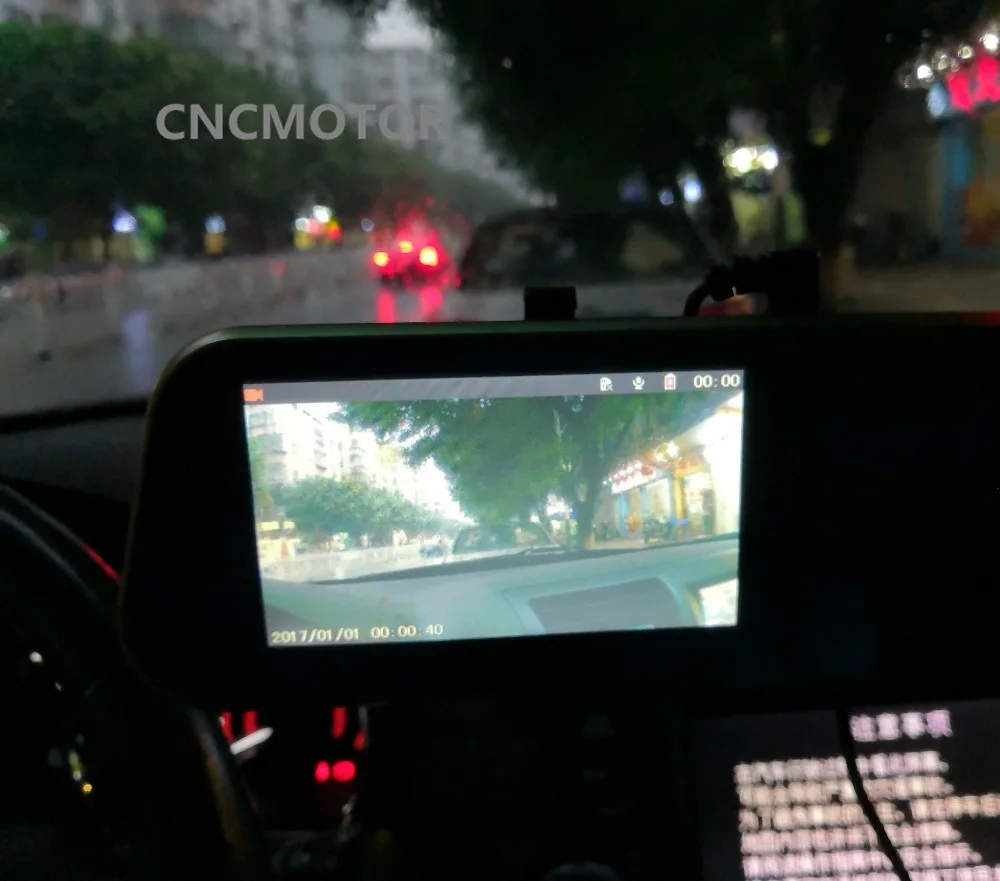 Зеркало видеорегистратор 4 3 дюйма HD 1080P с камерой заднего вида двойным объективом