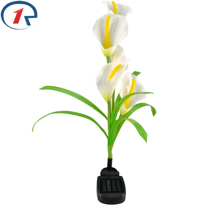 

ZjRight 5pcs Calla Flower LED bulb Solar panel light energy saving garden park Landscape Patio Xmas Outdoor decor led night Lamp