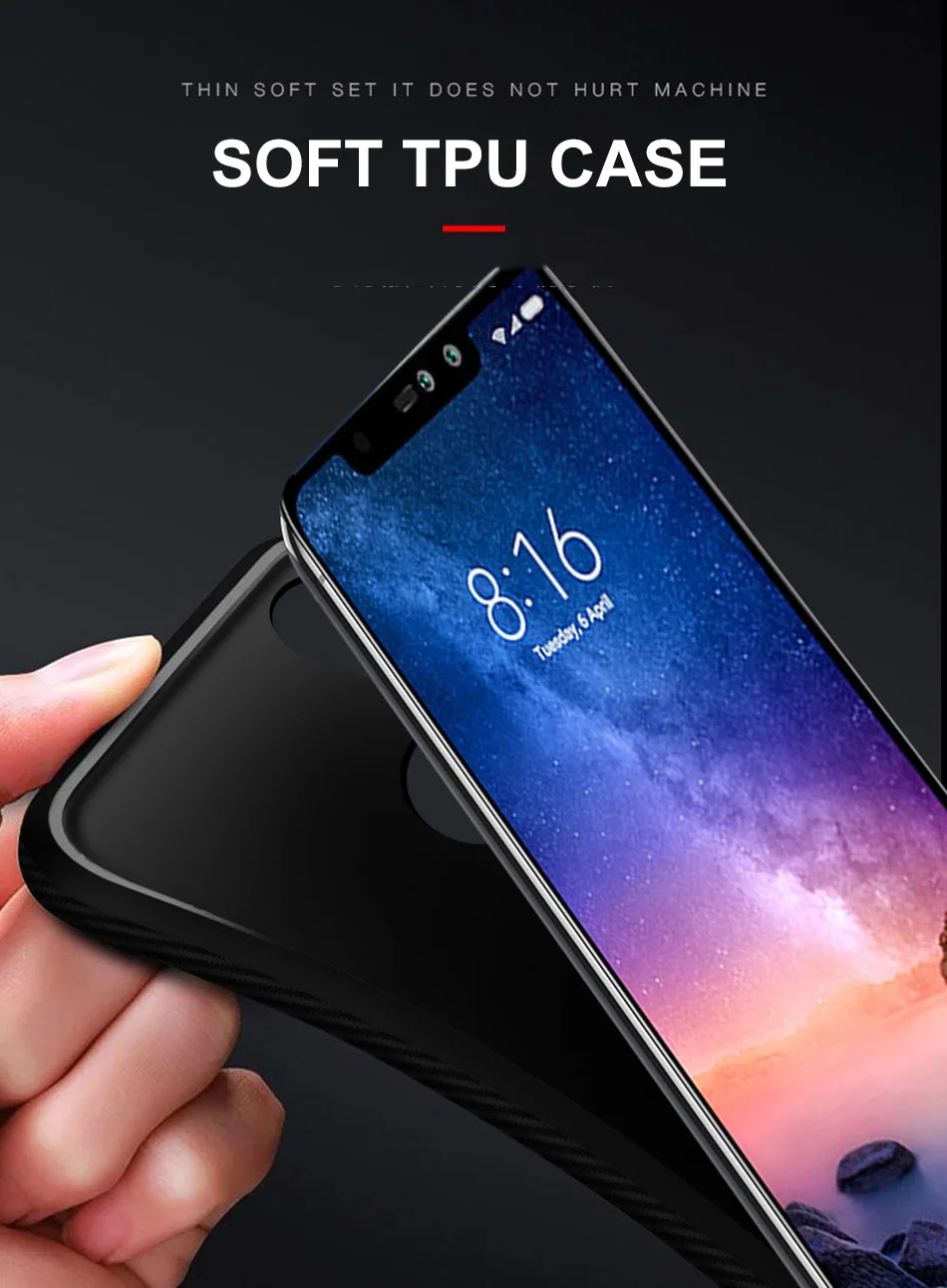 Чехол для Xiaomi Redmi Note 6 Pro 6A силиконовые чехлы из углеродного волокна мягкий чехол