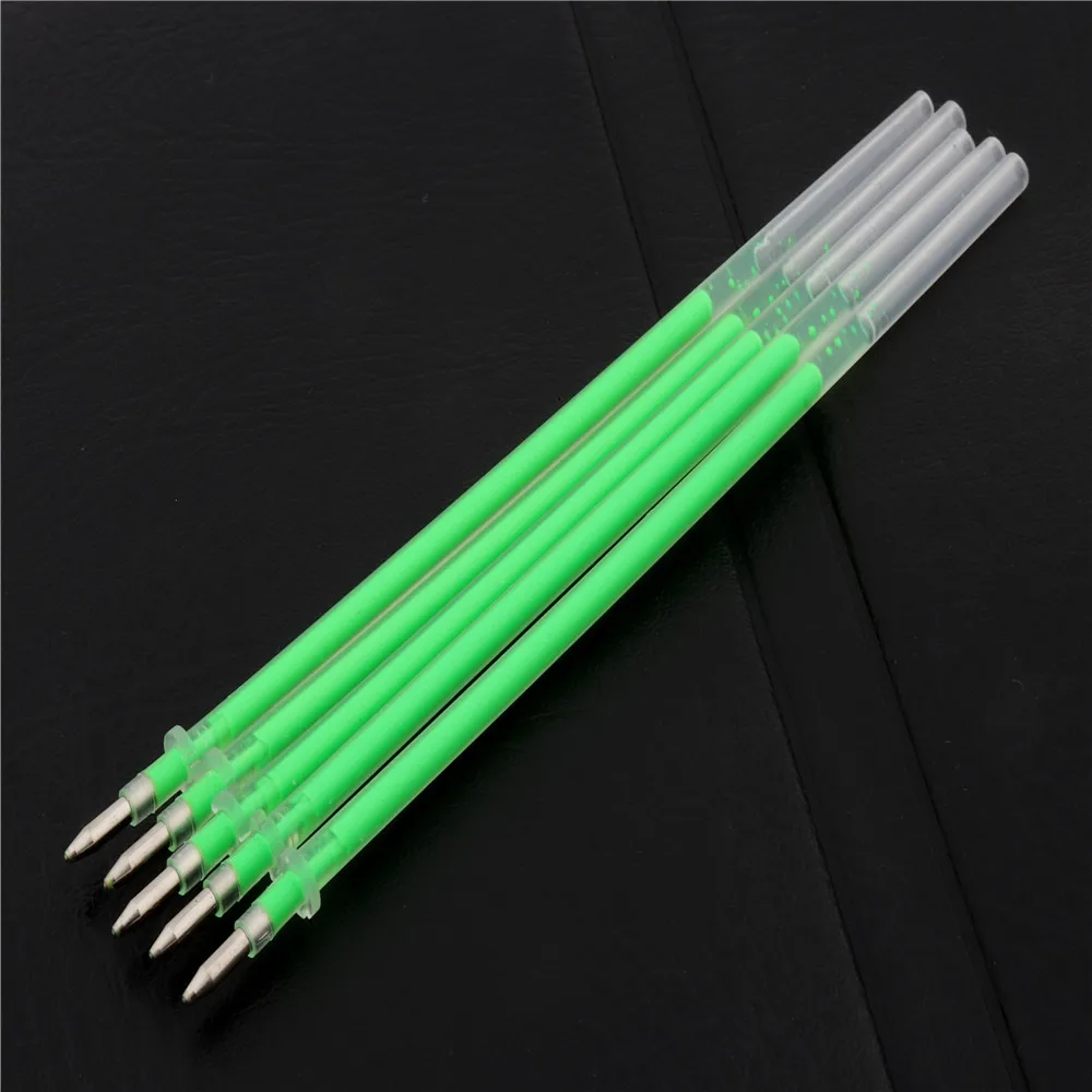 5pcs Green Высококачественная флуоресцентная цветная чернильная заправка 0,7 мм гелевая перьевая ручка школьные офисные принадлежности чернильный картридж - Цвет: 5pcs Green