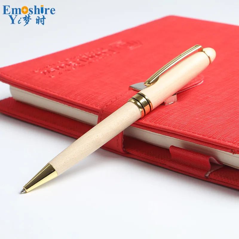 Ballpoint Pen Wood Ballpoint Pen Roller Ball Pen Fountain Pen With Wood Pencil Case Pencil Box Blue ink Black Refill Custome Logo for GiftP758 - Цвет: Ballpoint Pen