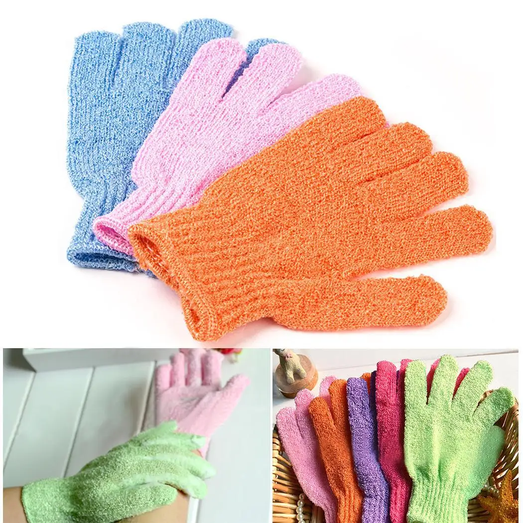 Однотонные перчатки для душа и ванной случайные цвета отшелушивающая моющая