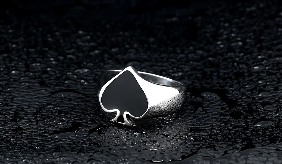 Сталь солдат для мужчин нержавеющая сталь игры карты spade Кольцо Уникальная мода Титан личности ювелирные изделия