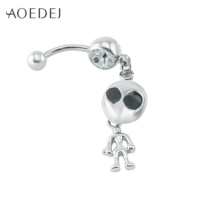

AOEDEJ Alien Belly Navel Ring Stainless Steel Fashion Belly Button Ring for Women Quality Piercing Jewelry Bijoux