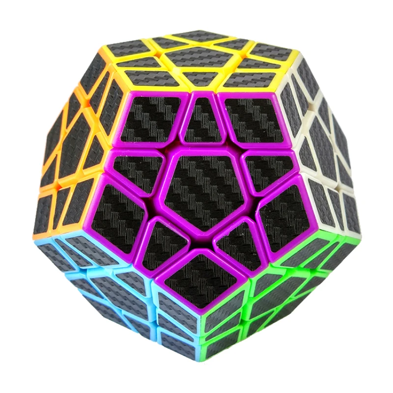 

New Fluorescence Magic Cube Carbon Fiber Sticker Smooth Dodecahedron Puzzle Cube Speed Cubo Educational Toys Gift (S5