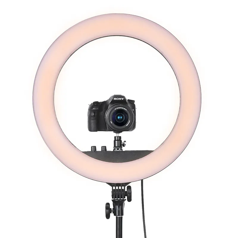 FOSOTO RL-18II кольцевая лампа 3200-5600K 55 Вт 512 светодиодов с регулируемой яркостью светильник для фотосъемки макияж светодиодный кольцевой светильник для камеры фотостудии телефона